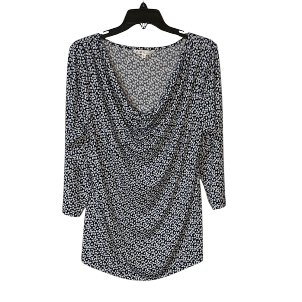 Floral Print Cowl Neck Top